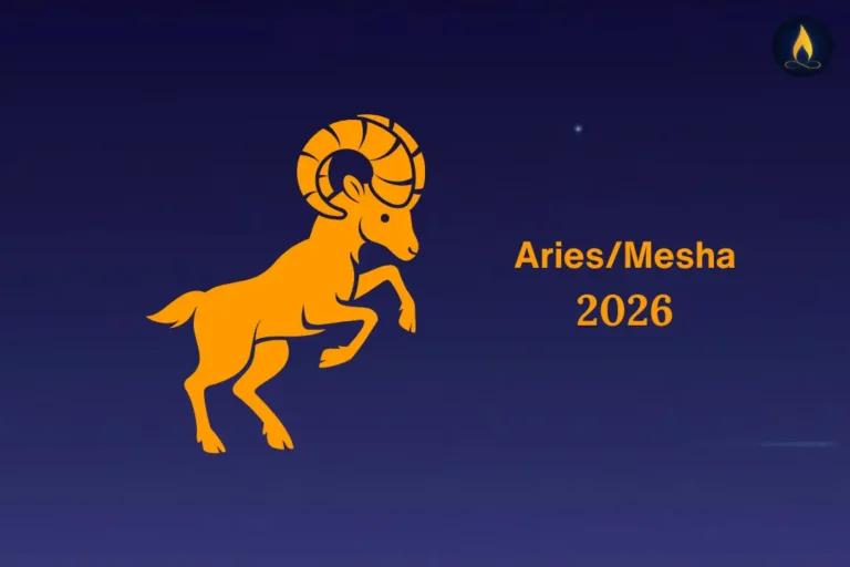 Mesha Rashi 2026 illustration of aries zodiac sign